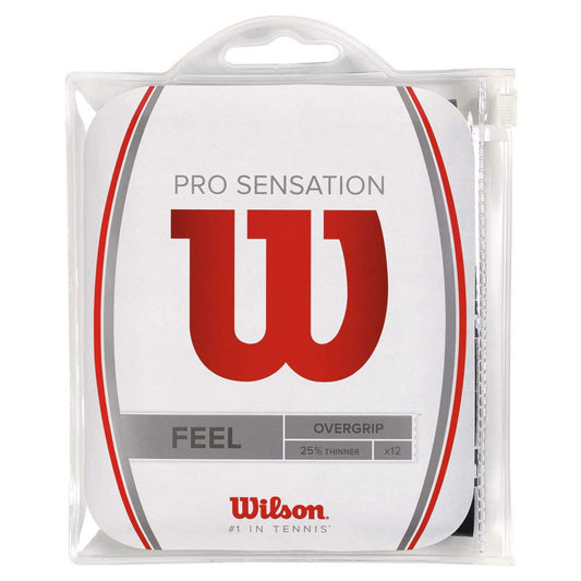 Wilson Pro Overgrip Sensation, Noir, 12 Pièces