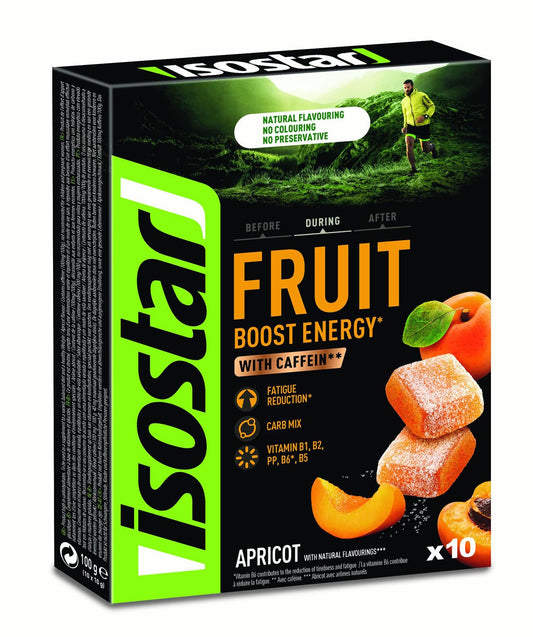 Isostar Energy Fruit Boost - Pâtes de Fruits Sport - Saveur Abricot - (10 x 10 g)