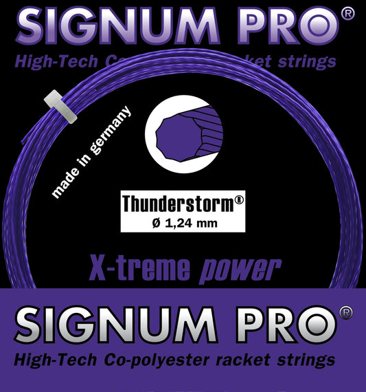 SIGNUM PRO Thunderstorm Garniture Cordage de Tennis Violet 1,24 mm x 12 m