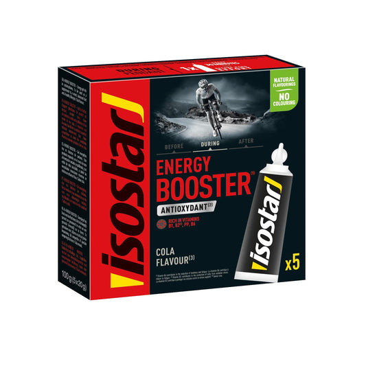 Isostar - Saveur Cola - Gel Energétique Sport - 1 Boîte de 5 Dosettes Unitaires (5 x 20 g)